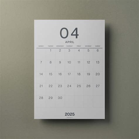A3 Calendar Sheets, Large Numbers, Monthly Planner, Monday Start ...