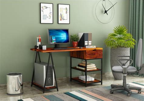 Buy Groupe Study Tables (Honey Finish) Online in India : Urbanwood