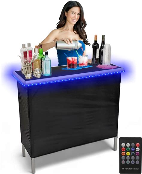Amazon.com: VPABES 4' Folding Portable Event Bar with Top and Middle ...