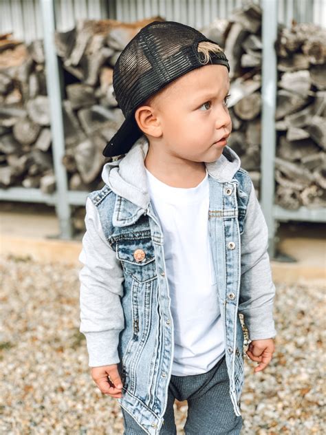 Hooded Denim Jacket - Grey | Cute baby boy outfits, Toddler boy fashion ...