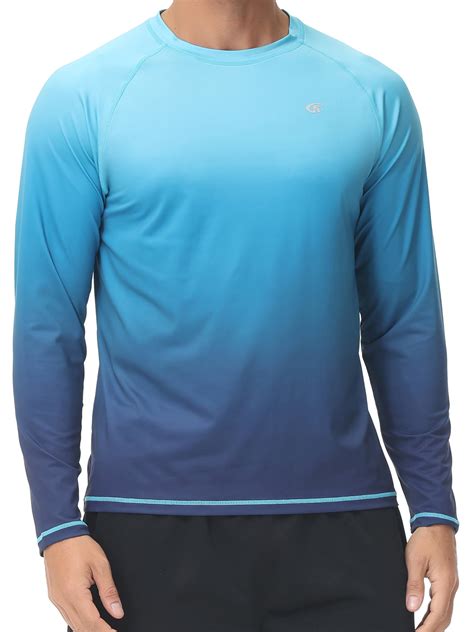 Pdbokew Men's Long Sleeve SPF Rashguard Swim Shirt, UPF 50+ UV ...