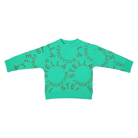 Green Logo Print Crew Neck Sweatshirt | Les Petits - Les Petits