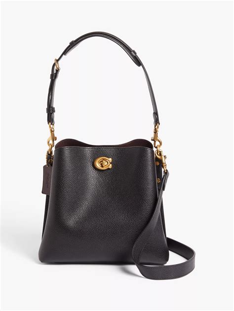 Coach Willow Leather Bucket Bag, Black at John Lewis & Partners