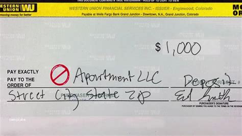 Image result for Money Order Fill Out Example