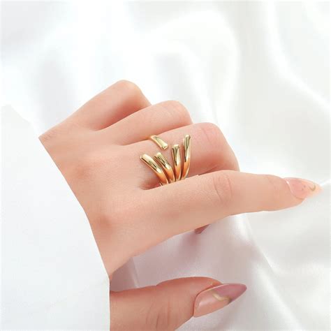 Golden Cascade Statement Ring | Salty – Salty Accessories