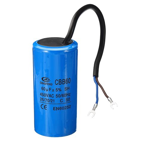 PATIKIL CBB60 60uF Running Capacitor, AC 450V 2 Wires 50/60Hz Cylinder ...