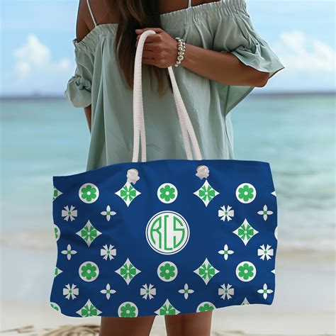 Personalized Beach Bag With Name Custom Beach Bag Preppy Pool Duffle ...