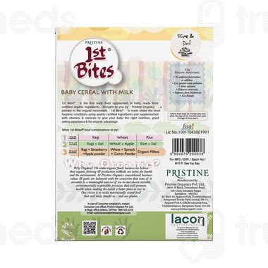 Pristine 1st Bites Rice And Dal Stage 2 From 8 To 24 Months Baby Cereal ...