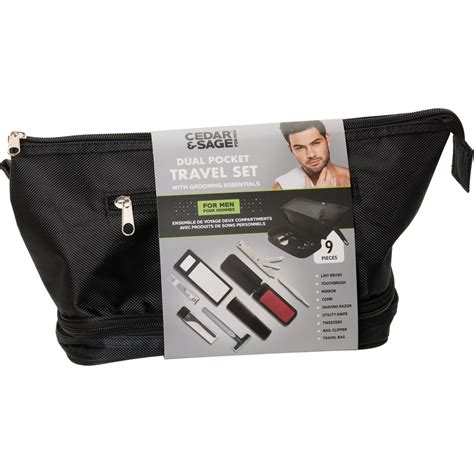 CEDAR & SAGE Dual Pocket Travel Grooming Set - 9-Piece - Save 27%