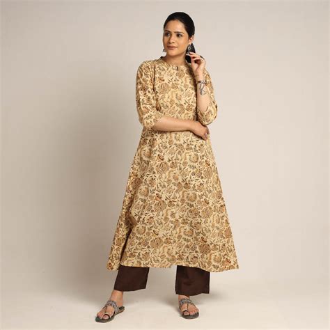 Pedana Kalamkari Block Printed Cotton Kurta with Palazzo Set