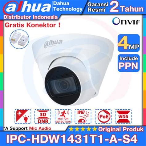Jual Ipcam 4mp Dahua IPC-HDW1431T1-A-S4 Indoor Mic Audio Support Poe ...