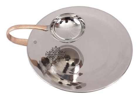 Steel Oval & Flat Chip And Dip Platter With Attached Bowl – INDIAN ART ...