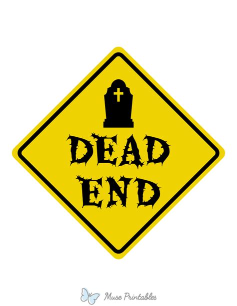 Printable Dead End Halloween Sign