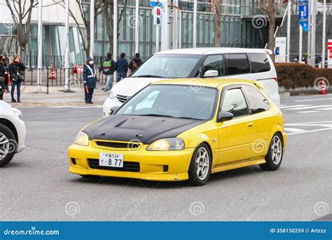 Honda Civic editorial stock image. Image of yellow, parking - 358150259