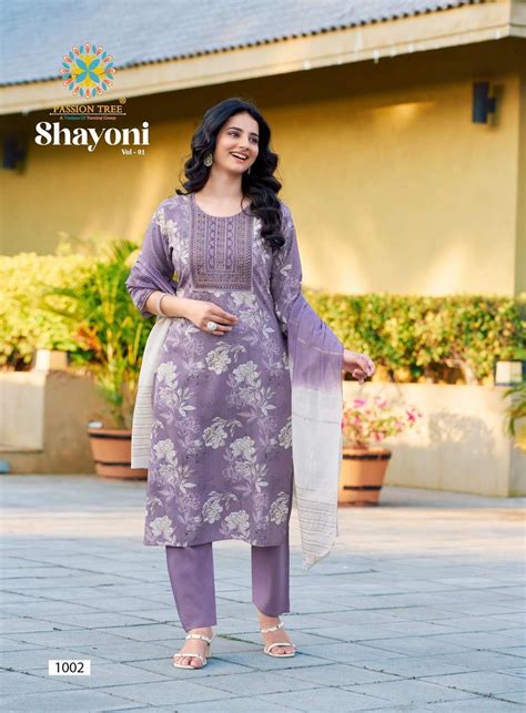 PASSION TREE SHAYONI VOL 1 STRAIGHT KURTI WITH PANT & DUPATTA SET AT ...