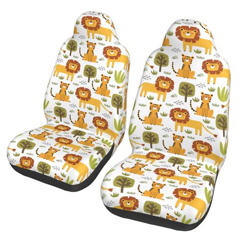 Fotbe Tiger Lion Pattern Automotive Seat Covers for Cars Trucks and ...