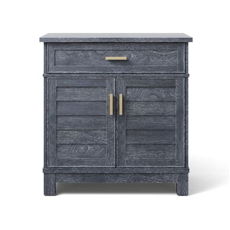 allen + roth Blanchett 31.75-in W x 33-in H Blue Composite Rectangular ...