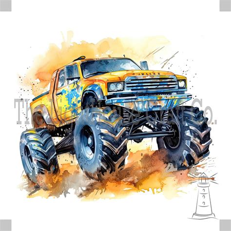 Monster Trucks Clip Art 12 High Quality Jpgs - Digital Planner ...