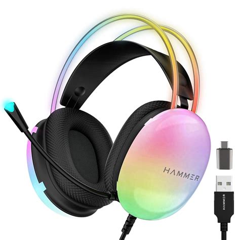 HAMMER Blaze Wired Over Ear Gaming Headphones with Mic, 50mm Drivers ...