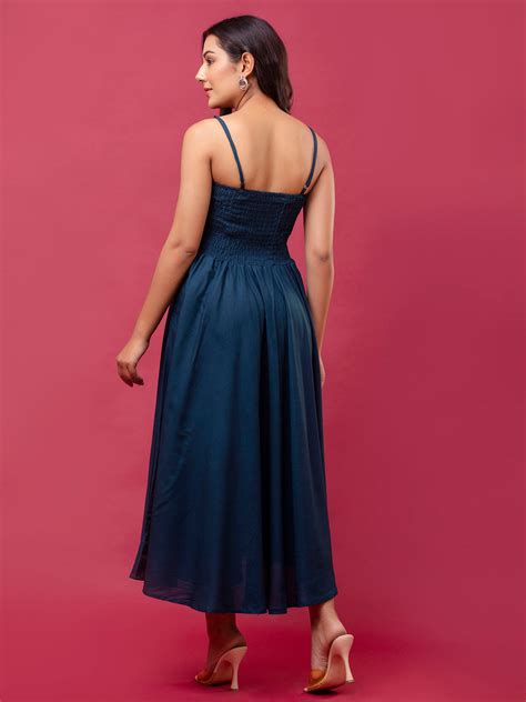 RAYON NOODLE STRAP FULL DRESS – feranoid