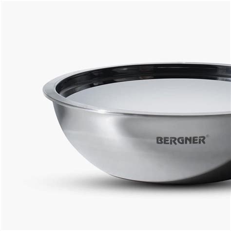 Buy BERGNER Argent Silver Solid Stainless Steel Tasra with Lid - 3.6l ...