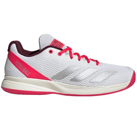 Adidas Men’s Courtflash Pickleball Shoes (White/Silver Metallic/Lucid Red)