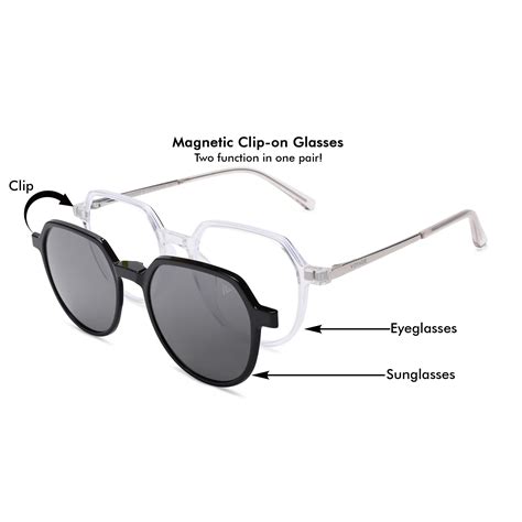 Voyage Transparent Wayfarer TR Clip-On Polarized Sunglasses for Men ...