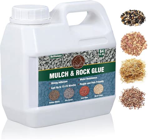 Bellisinno 64 oz Mulch Rock Glue for Landscaping, Mulch and Pea India ...