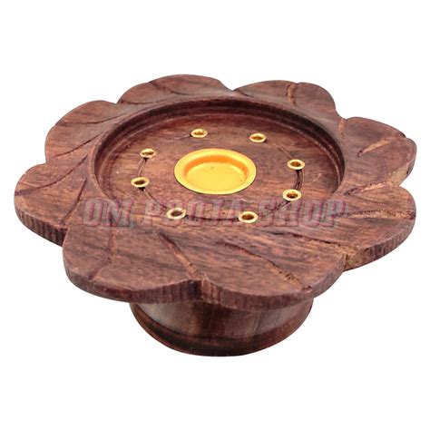 Flower Shape Wooden Incense Holder