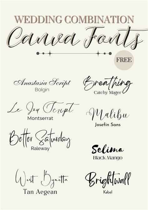 Canva wedding fonts pairing – Artofit