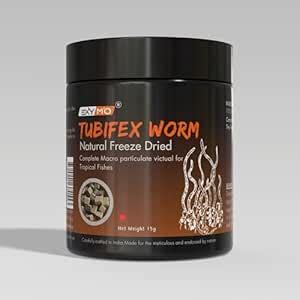 EXYMO Freeze Dried Tubifex Worms Fish Food 15g with 55% Protein for ...