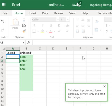 Excel worksheet protection in Excel Online - Microsoft Tech Community
