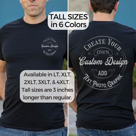Personalized Front and Back Big & Tall T-shirt Custom Text Photo or ...