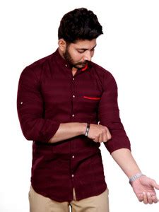 FUBAR Men Striped Casual Maroon Shirt - Buy FUBAR Men Striped Casual ...