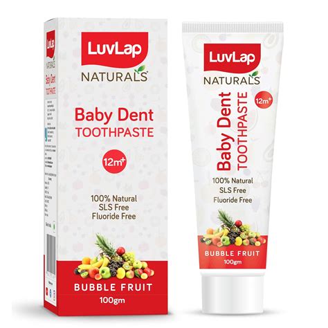 LuvLap Naturals 100% Natural Baby Toothpaste 100g, Bubble Fruit Flavour ...