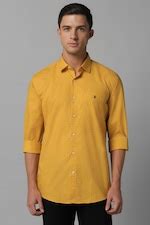 Buy Men Yellow Slim Fit Print Full Sleeves Casual Shirt Online - 913886 ...