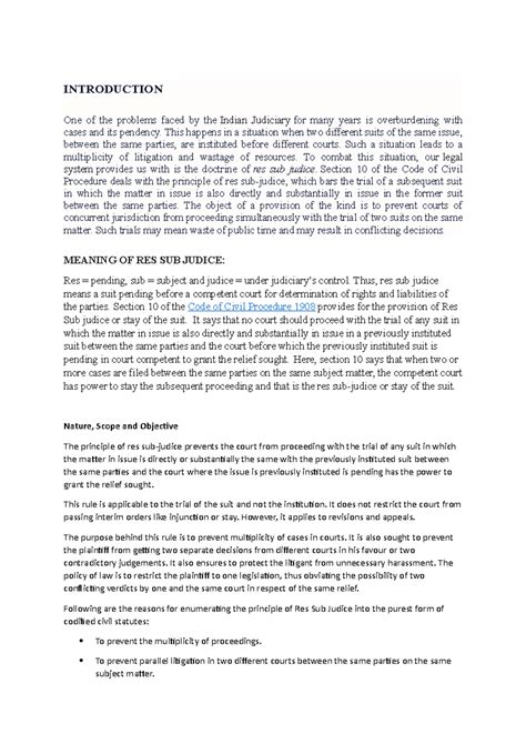 RES SUB Judice - NOTES ON CONSUMER PROTECTION ACT AND CPC ...