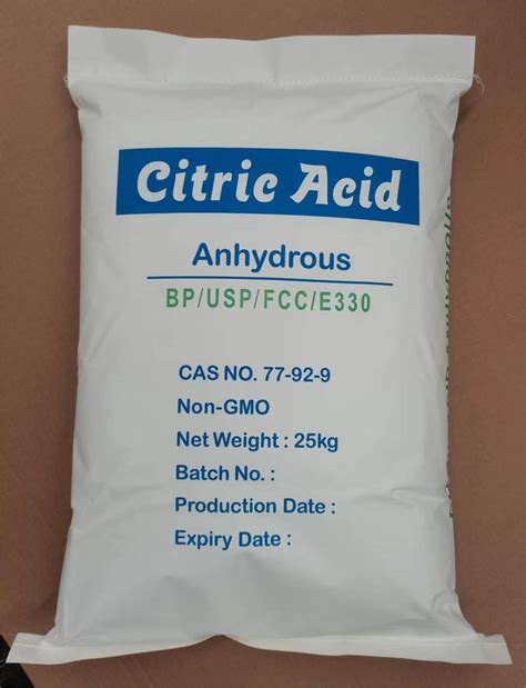 Citric Acid Anhydrous/Caa CAS No.: 77-92-9 Neutral Packaging - Citric ...