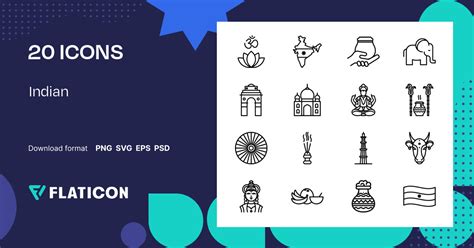 Indian Icon Pack | Lineal | 20 .SVG Icons