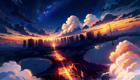 Anime Landscape HD AI City Wallpaper, HD Artist 4K Wallpapers, Images ...
