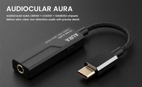 AUDIOCULAR Aura Hi-Res Type C to 3.5mm Portable DAC Amp, CS43131 ...