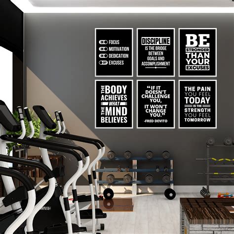 Gym Wall Art Set of 12 Prints Home Gym Wall Decor Gym - Etsy