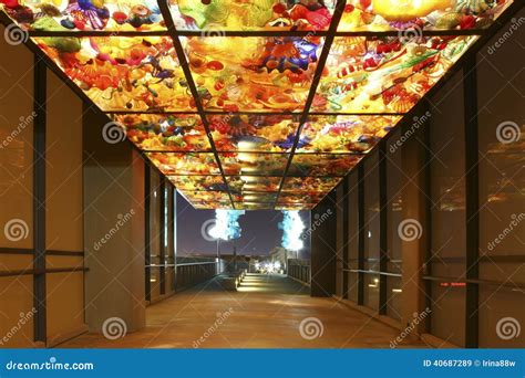 CHIHULY BRIDGE of GLASS. WA, Tacoma Editorial Stock Image - Image of ...