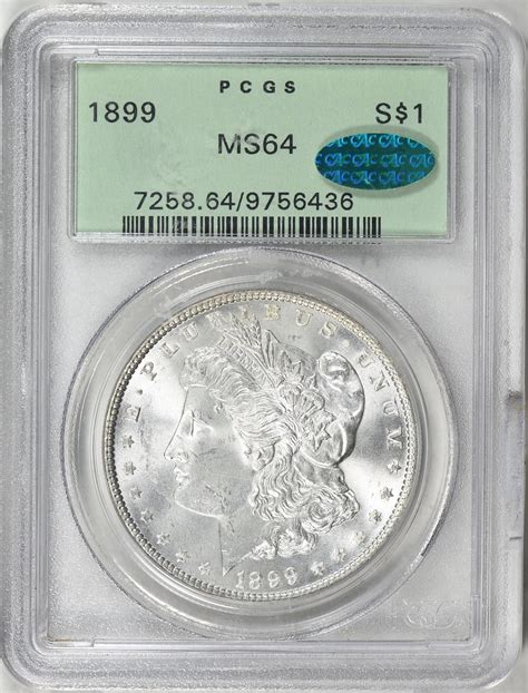 1899 Morgan Silver Dollar PCGS MS-64 (CAC Green) OGH (Item 1709853 ...