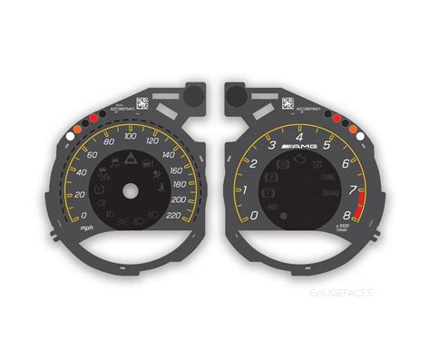 Mercedes AMG GTR Gauge Faces Set – EU (360 km/h) to US/UK (220 mph ...