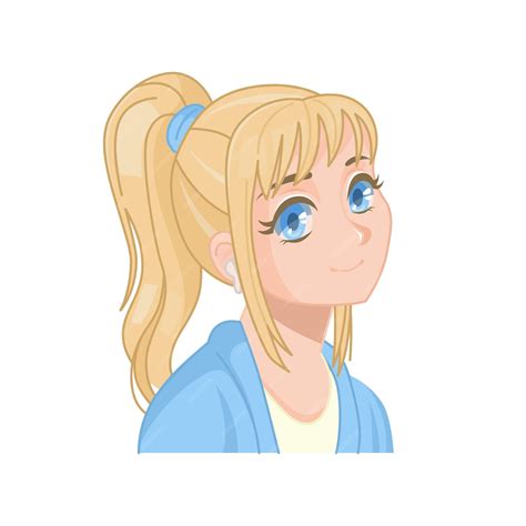 Premium Vector | Blonde cute anime girl with headphones
