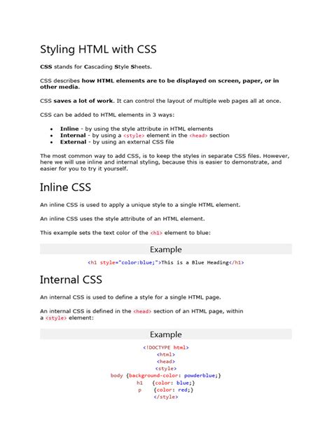 Image result for HTML Styling without CSS
