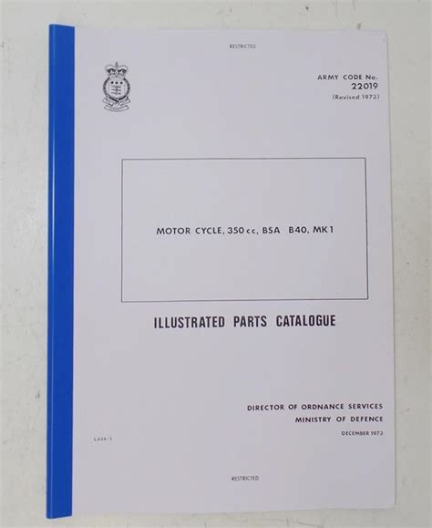 BSA WD B40 350cc MK1 Parts Book Copy | BRITISH Only Austria ...