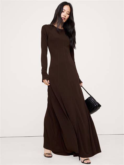 Paneled Knit Maxi Dress | Banana Republic