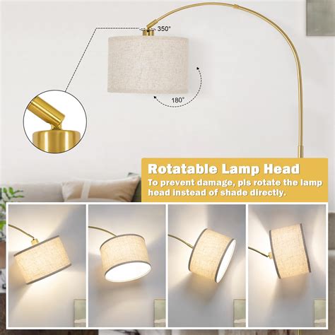 Gold Arc Floor Lamp, Dimmable Floor Lamp for Living Room, Mordern ...